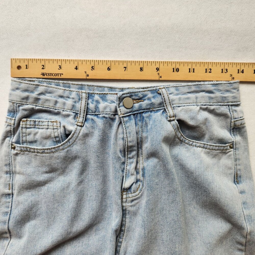Shein Butterfly Print Light Wash Wide-Leg Jeans Boho Fairy Cottagecore Cute - Picture 11 of 11